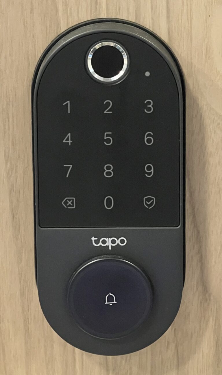Close-up of a smart lock keypad used for self check-in