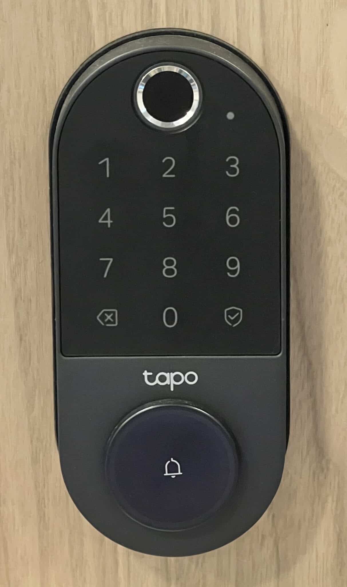 Close-up of a smart lock keypad used for self check-in