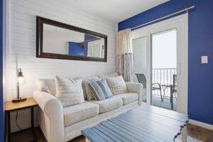 Comfortable seating for relaxing after a day on the beach.