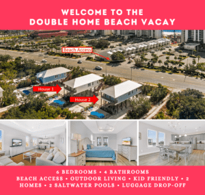 Two houses, with private pools, beach access, updated appliances just waiting for you and your large group!