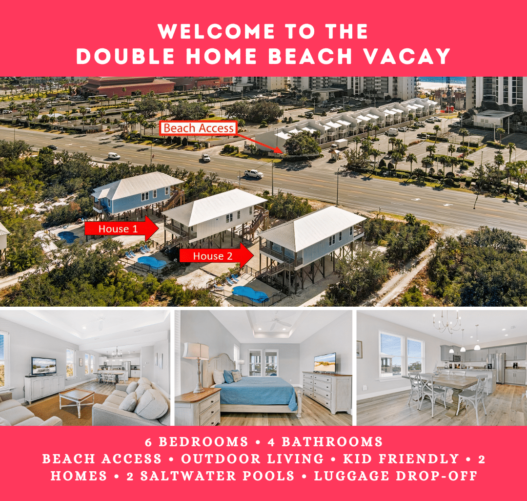 Two houses, with private pools, beach access, updated appliances just waiting for you and your large group!
