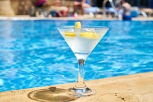 Classic martini cocktail, similar to the handcrafted drinks served at Blue Martini Lounge