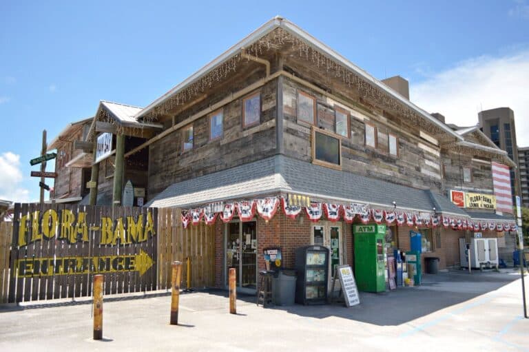 Flora-Bama Lounge, Package & Oyster Bar exterior on the Alabama-Florida state line