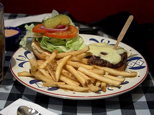 Burger and fries at Local Goat, Pigeon Forge