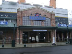 Titanic Museum Attraction building shaped like the ship's hull in Pigeon Forge